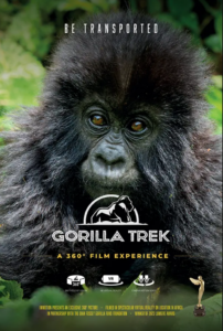 a poster of a gorilla advertising Gorilla Trek at the VR Theater